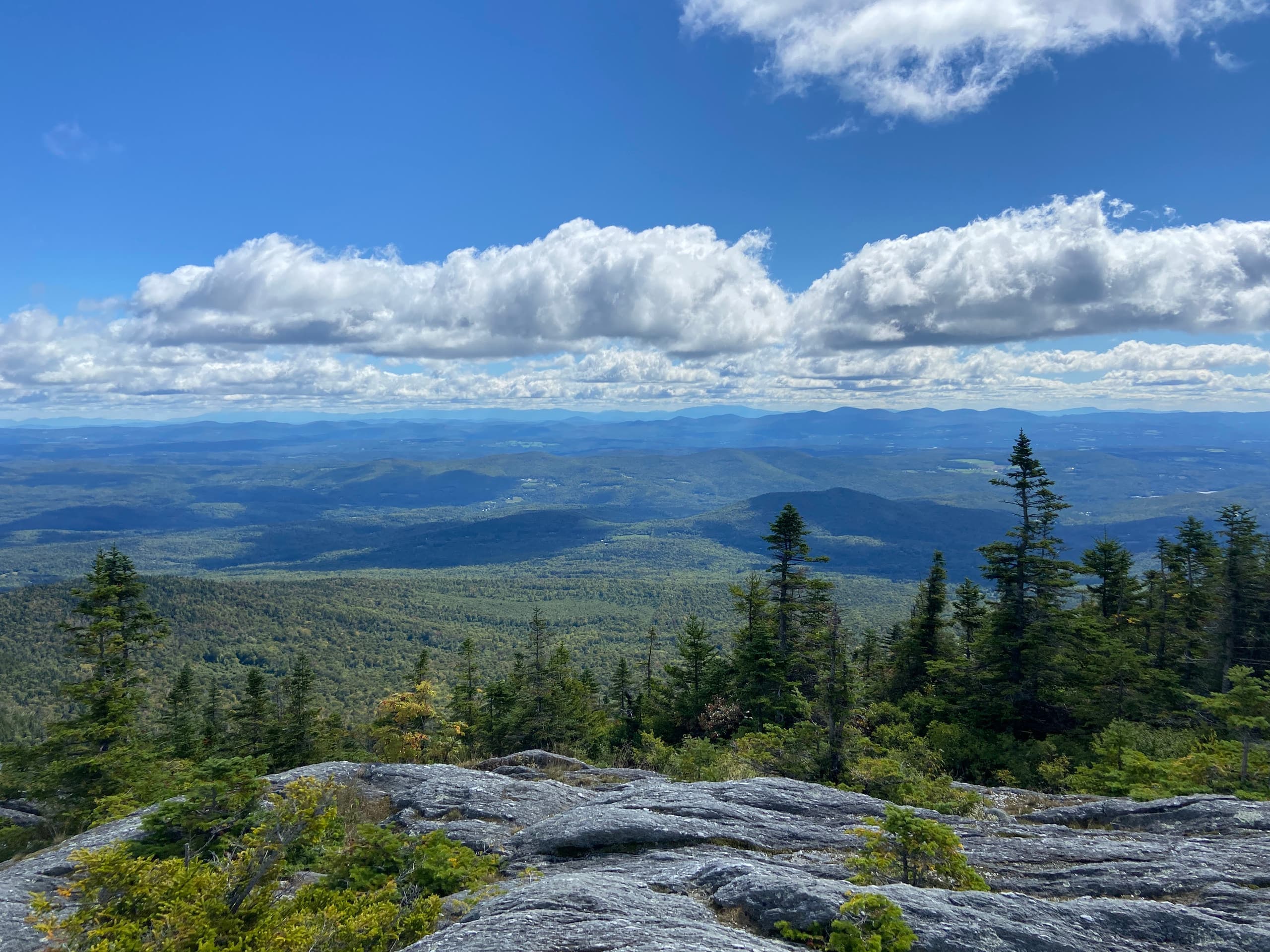 The Green Mountains seen from a summit near Wychwood in Duxbury, Vermont